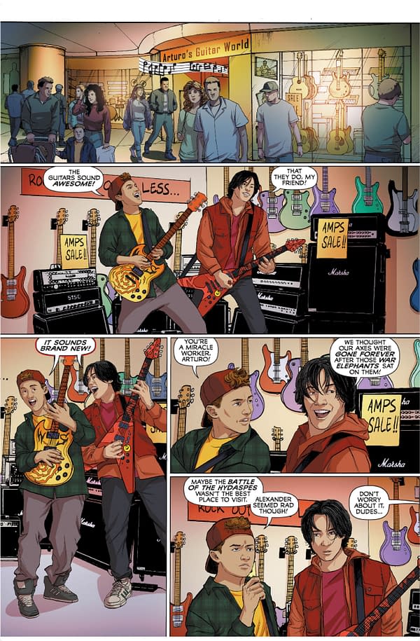 Preview of Bill & Ted's Day of the Dead #1, by Josh Trujillo, John Barber, Garrie Gastonny, Wayne Nichols, in stores November 2nd, 2022 from Opus Comics