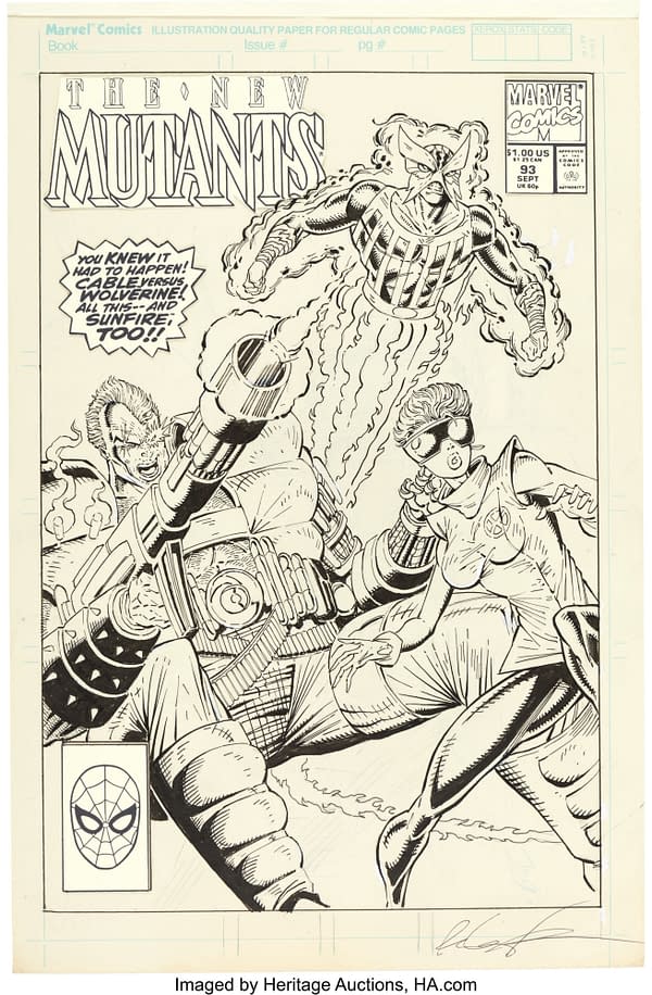 Waiting For Wolverine - Rob Liefeld New Mutants Cover Art At Auction