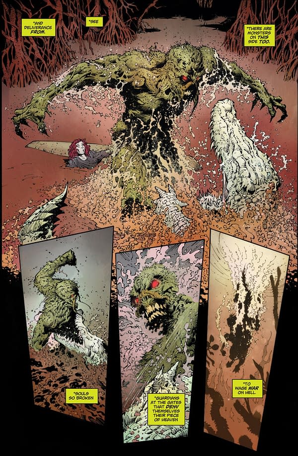 4 Pages From the 12 Page Swamp Thing Story by Brian Azzarello and Greg Capullo Exclusive to Walmart This Weekend
