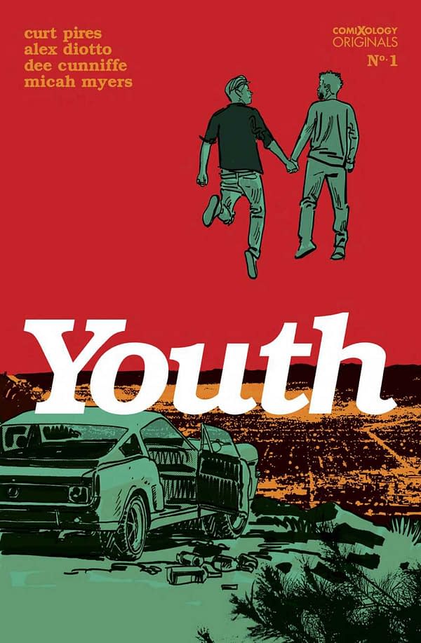 The cover of Youth #1 a ComiXology Originals with a creative team of Curt Pires, Alex Diotto, Dee Cunniffe, Micah Myers.