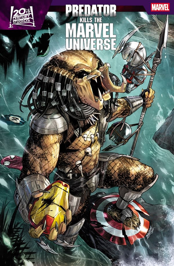 Cover image for PREDATOR KILLS THE MARVEL UNIVERSE #1 MICHELE BANDINI FOIL VARIANT