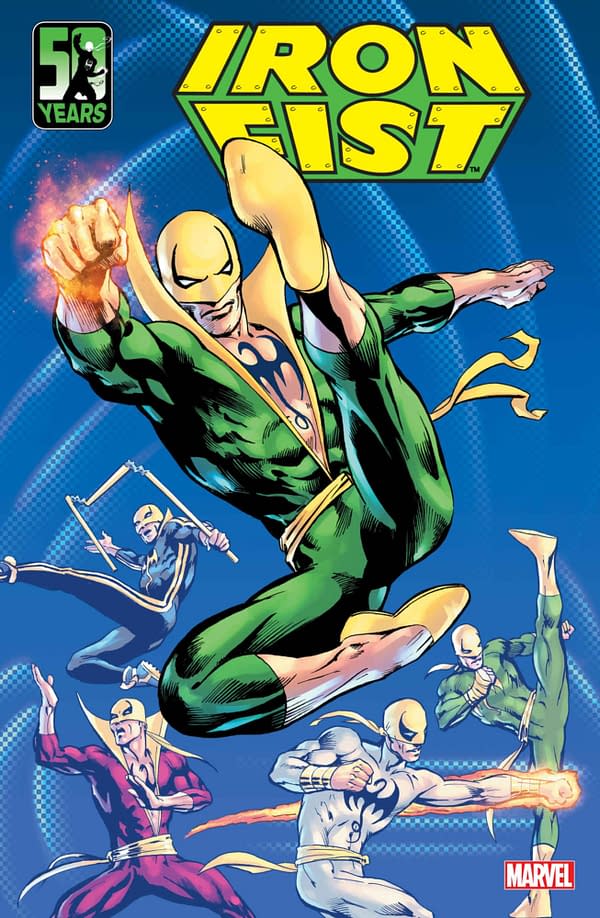 Cover image for IRON FIST 50TH ANNIVERSARY SPECIAL ALAN DAVIS COVER