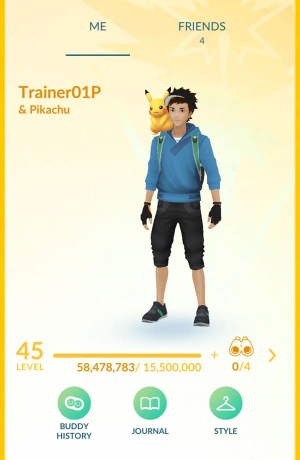A level 45 trainer who has pretty much no friends in Pokémon GO. Credit: Niantic