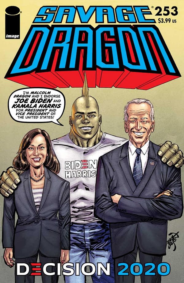 Savage Dragon #253 Endorses Biden/Harris Ticket 