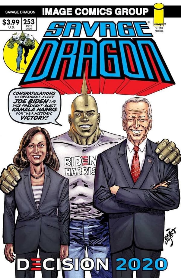 Joe Biden And Kamala Harris On Savage Dragon New Printing