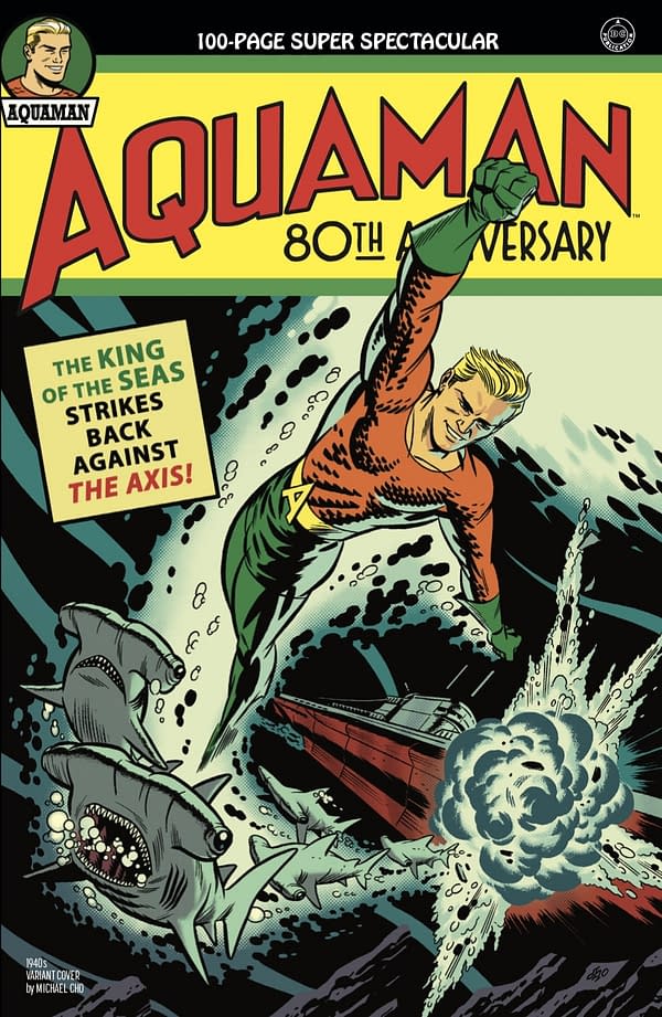 Cover image for AQUAMAN 80TH ANNIVERSARY 100-PAGE SUPER SPECTACULAR #1 (ONE SHOT) CVR B MICHAEL CHO 1940S VAR