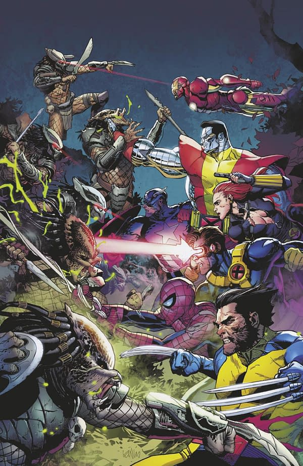 Cover image for PREDATOR KILLS THE MARVEL UNIVERSE #2 LEINIL YU VIRGIN VARIANT