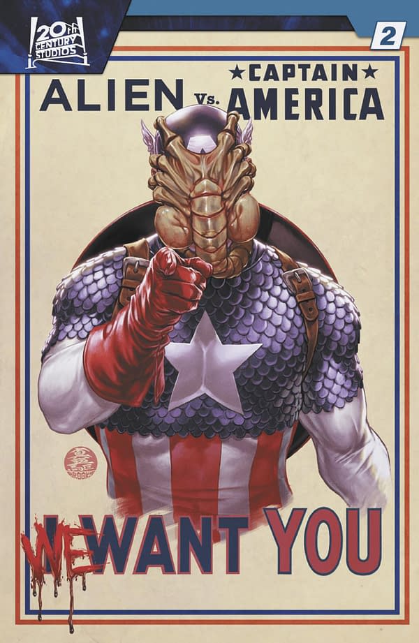 Cover image for ALIEN VS. CAPTAIN AMERICA #2 MARK BROOKS VARIANT