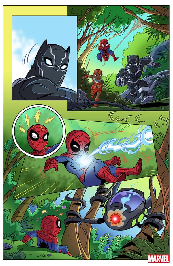 Spider-Man Goes to Wakanda in New Marvel Kids Comic, Marvel Super Hero Adventures