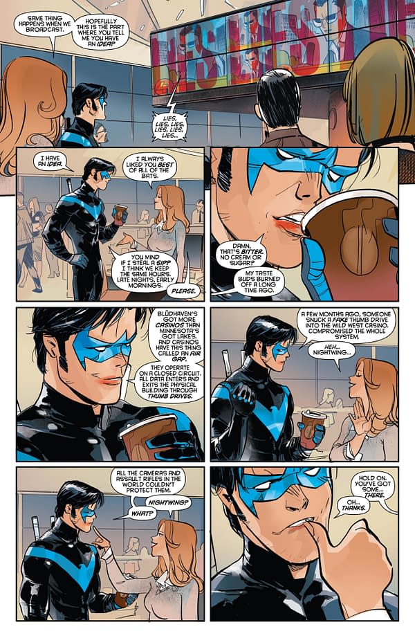 What's Nightwing Doing with Vicki Vale's Lipstick on His Face?