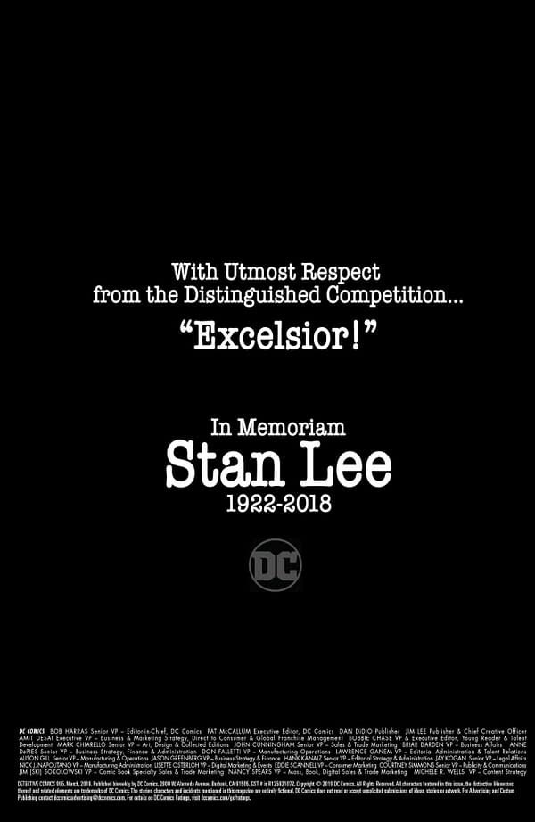 DC Comics' Tribute to Stan Lee in Today's Comics