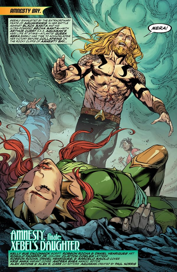 Mera's Pregnancies Encounters Complications in Aquaman #57 [Preview]