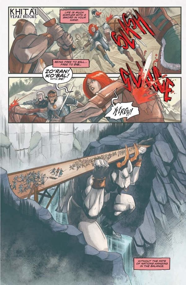 Mark Russell's Writer's Commentary on Red Sonja #15. 