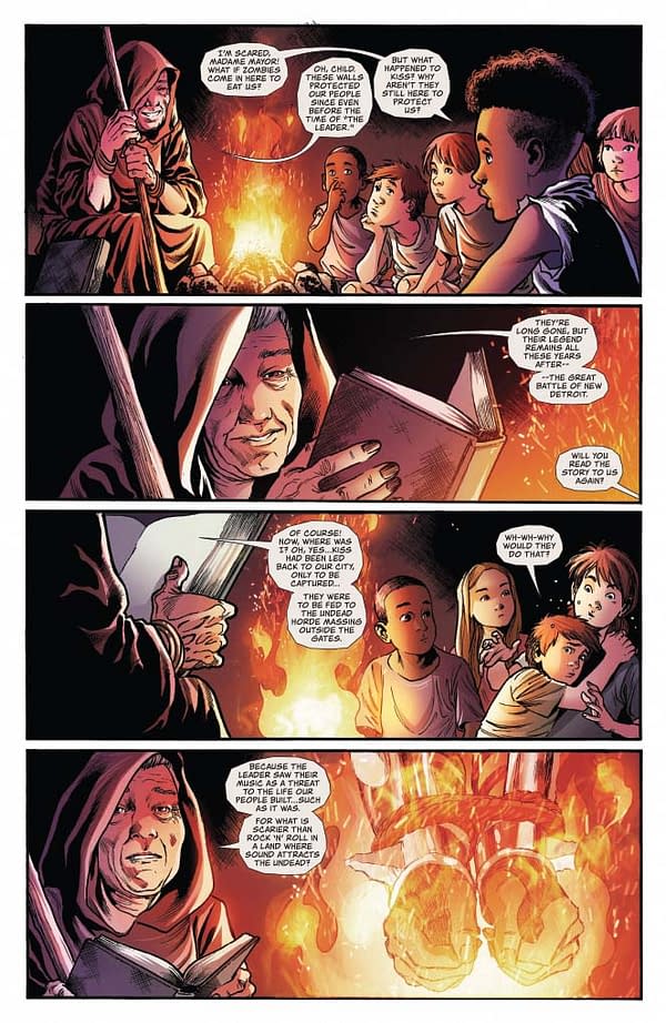 Ethan Sacks' Fire Breathing Writer's Commentary on Kiss Zombies #5.