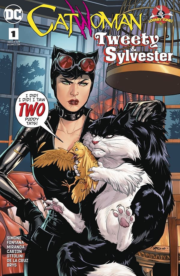 The cover to Catwoman/Sylvester and Tweety #1