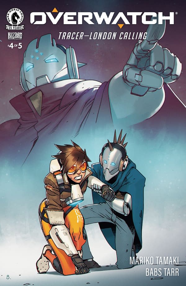 A look at the cover for Overwatch: Tracer - London Calling #4, courtesy of Dark Horse Comics.