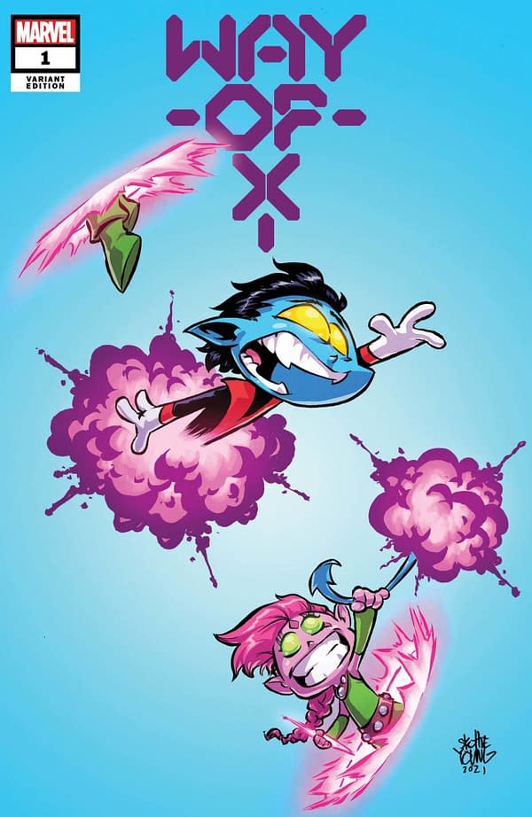 The Skottie Young variant cover to Way of X #1, by Si Spurrier and Bob Quinn, in stores from Marvel Comics on Wednesday, April 21st, 2021