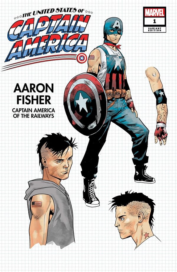 Cover image for APR210844 UNITED STATES OF CAPTAIN AMERICA #1 (OF 5) BAZALDUA DESIGN VAR, by (W) Christopher Cantwell, Josh Trujillo (A) Dale Eaglesham (A / CA) Jan Bazaldua, in stores Wednesday, June 30, 2021 from MARVEL COMICS