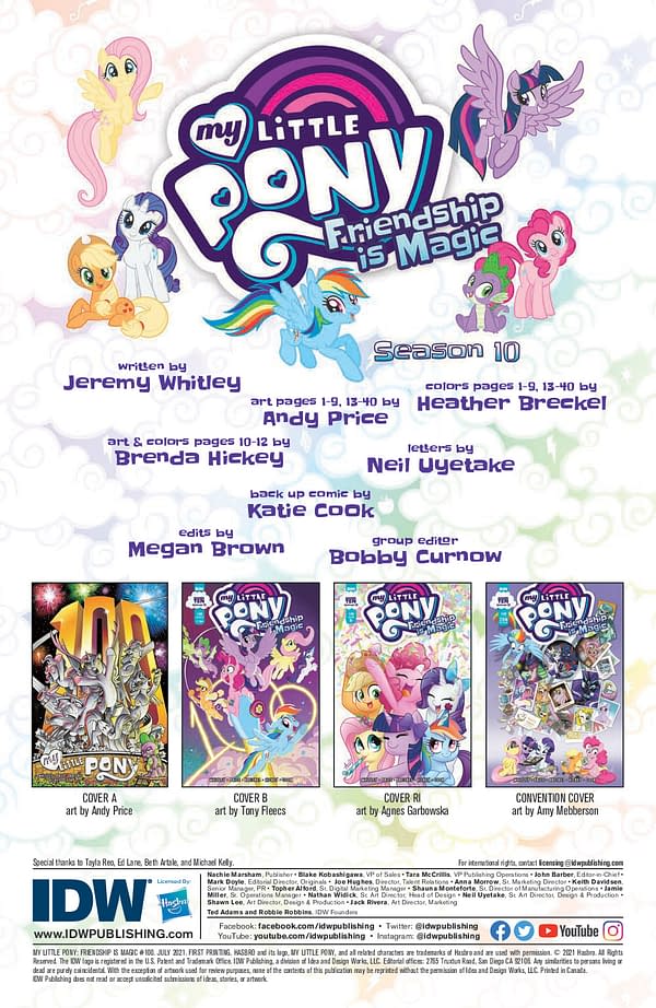 Interior preview page from MY LITTLE PONY FRIENDSHIP IS MAGIC #100 CVR A ANDY PRICE (C