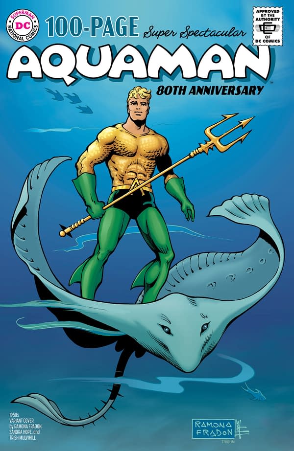 Cover image for AQUAMAN 80TH ANNIVERSARY 100-PAGE SUPER SPECTACULAR #1 (ONE SHOT) CVR C RAMONA FRADON & SANDRA HOPE 1950S VAR