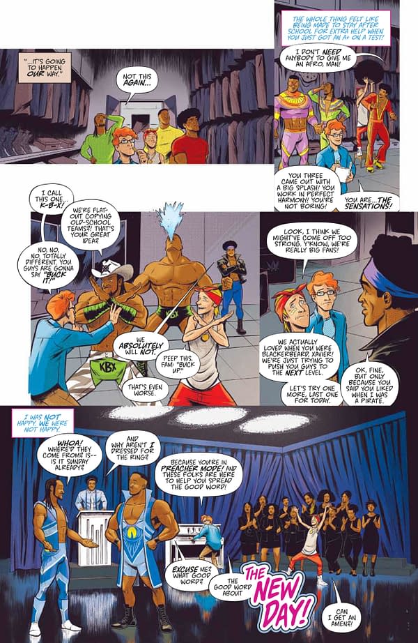 Interior preview page from WWE NEW DAY POWER OF POSITIVITY #2 (OF 2) CVR A BAYLISS