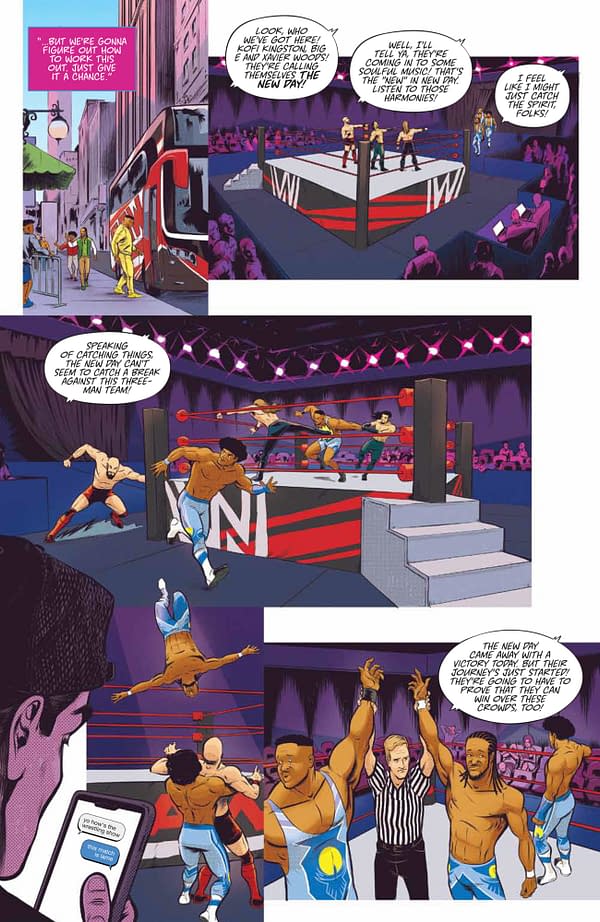 Interior preview page from WWE NEW DAY POWER OF POSITIVITY #2 (OF 2) CVR A BAYLISS