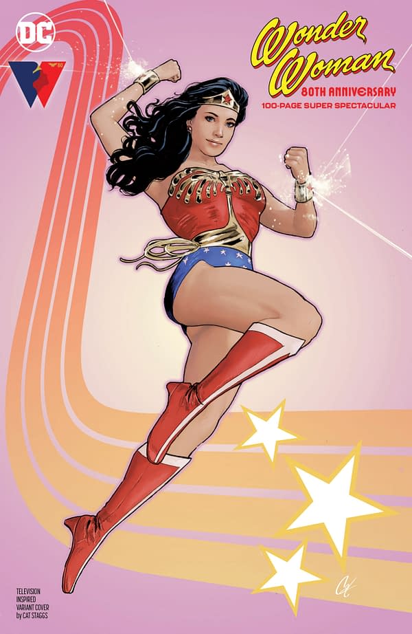 Cover image for WONDER WOMAN 80TH ANNIVERSARY 100-PAGE SUPER SPECTACULAR #1 (ONE SHOT) CVR C CAT STAGGS TELEVISION INSPIRED VAR