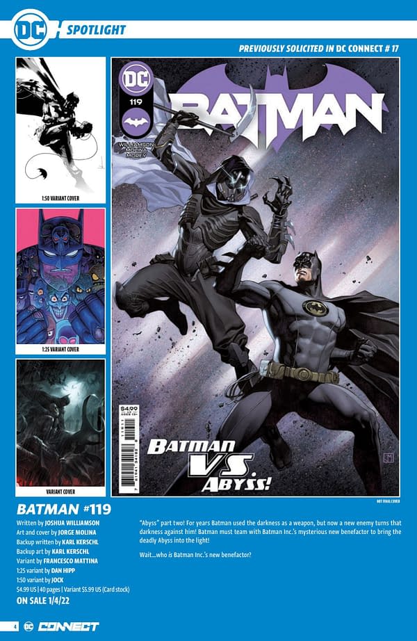 Full DC Comics January 2022 Solicits & Solicitations, Not Just Batman