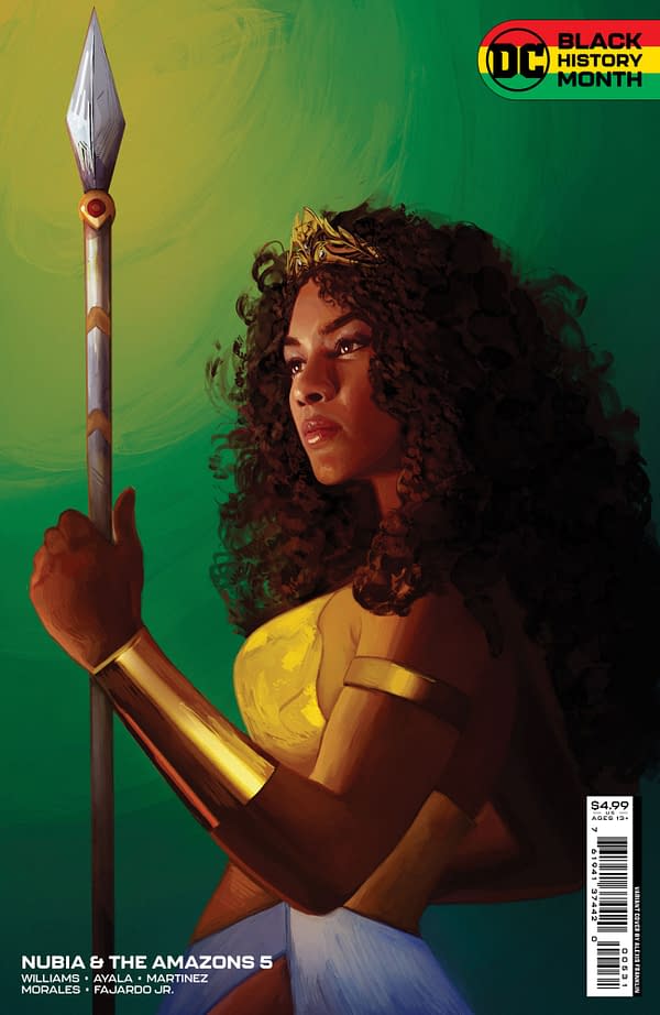 Cover image for NUBIA AND THE AMAZONS #5 (OF 6) CVR C ALEXIS FRANKLIN BLACK HISTORY MONTH CARD STOCK VAR