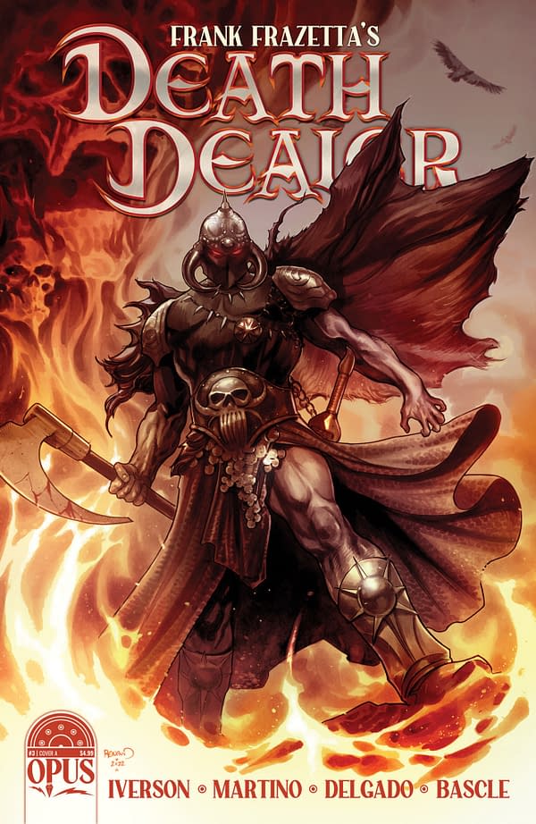 Paul Renaud Cover to Frank Frazetta's Death Dealer #3, by Mitch Iverson and Stefano Martino, in stores July 13th from Opus Comics