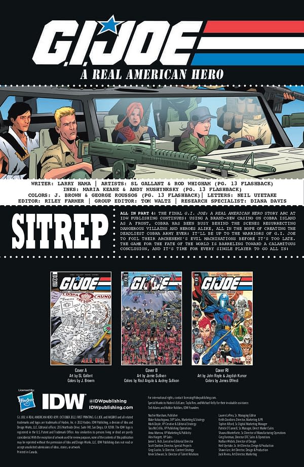 Interior preview page from GI Joe: A Real American Hero #299