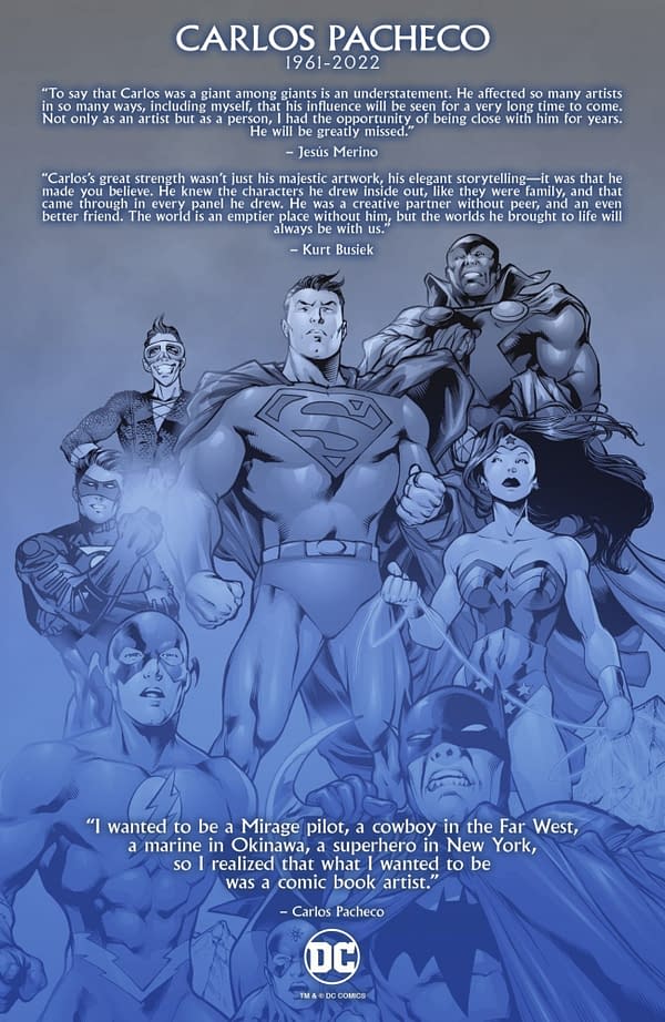 DC Comics's Tribute To Carlos Pacheco, In Comics Today
