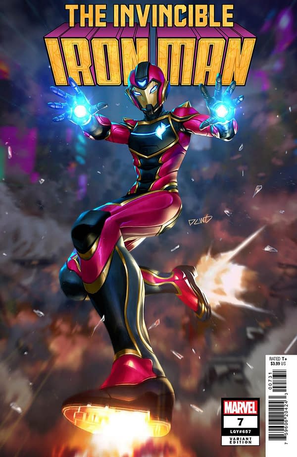 Cover image for INVINCIBLE IRON MAN 7 DERRICK CHEW IRONHEART VARIANT