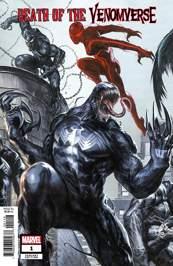 Cover image for DEATH OF THE VENOMVERSE 1 GABRIELE DELL'OTTO CONNECTING VARIANT