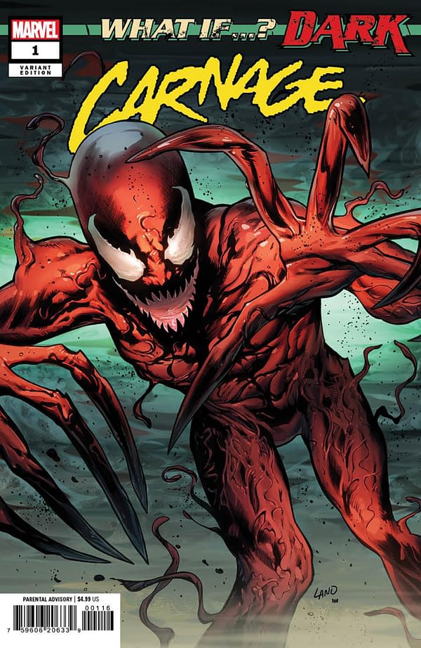 Cover image for WHAT IF...? DARK: CARNAGE 1 GREG LAND VARIANT