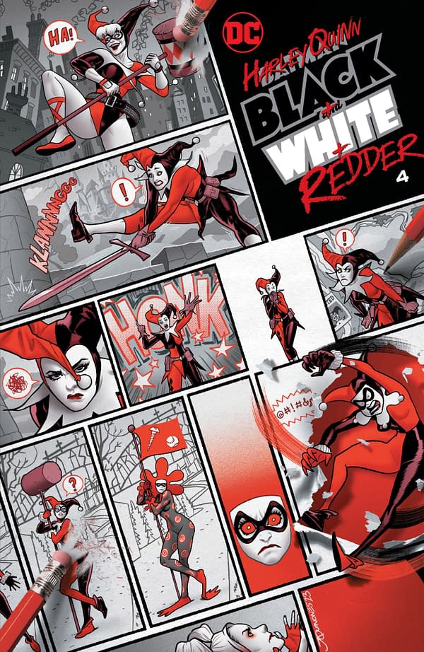 Cover image for Harley Quinn: Black, White, and Redder #4