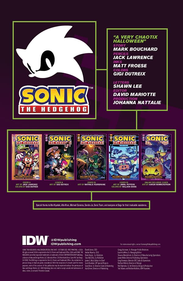 Interior preview page from SONIC THE HEDGEHOG HALLOWEEN SPECIAL JACK LAWRENCE COVER