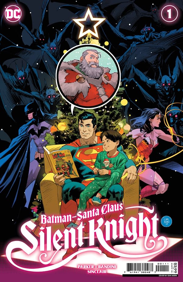Cover image for 0923DC046 Batman/Santa Claus: Silent Knight #1 Ra Cover, by (W) Jeff Parker (A) Michele Bandini (CA) Ra, in stores Tuesday, December 5, 2023 from DC Comics