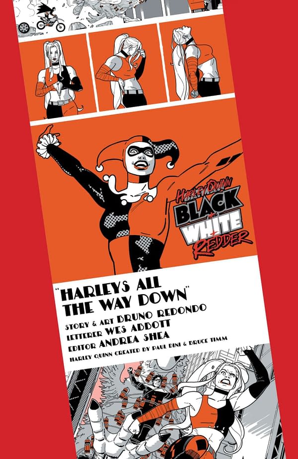Interior preview page from Harley Quinn: Black + White + Redder #6