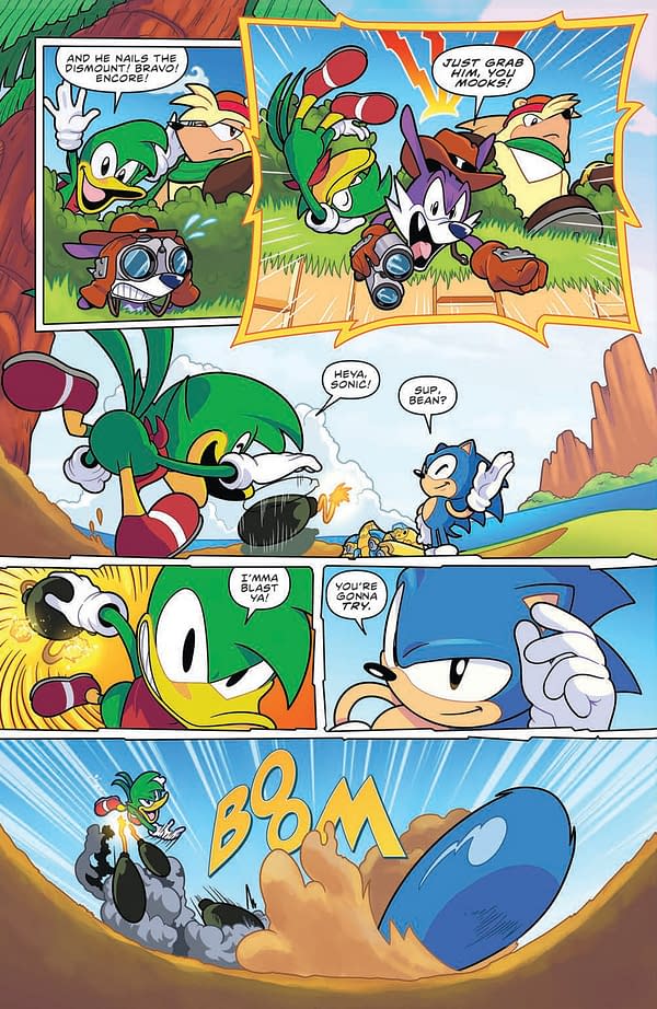 Interior preview page from SONIC THE HEDGEHOG: FANG THE HUNTER #1 AARON HAMMERSTROM COVER