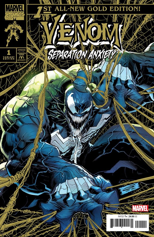 Cover image for VENOM: SEPARATION ANXIETY #1 GERARDO SANDOVAL GOLD VARIANT