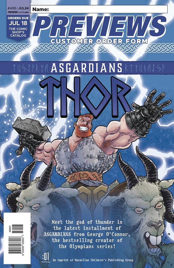 George O'Connor's Asgardians: Thor graphic novel from First Second.