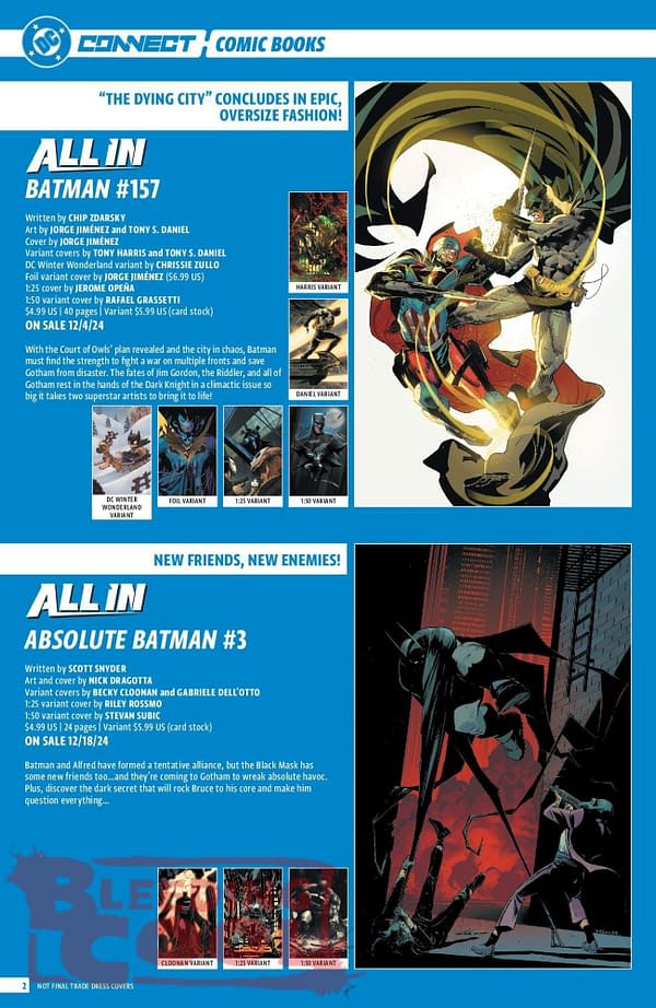 DC Comics Full December 2024 Solicits & Solicitations
