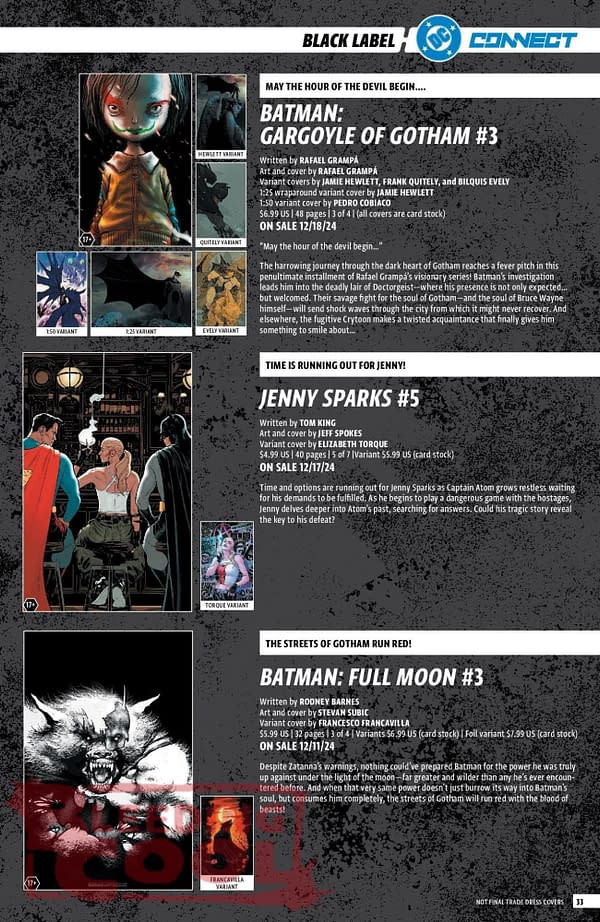 DC Comics Full December 2024 Solicits & Solicitations