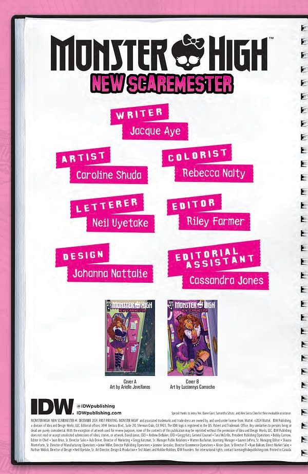 Interior preview page from MONSTER HIGH: NEW SCAREMESTER #4 ARIELLE JOVELLANOS COVER