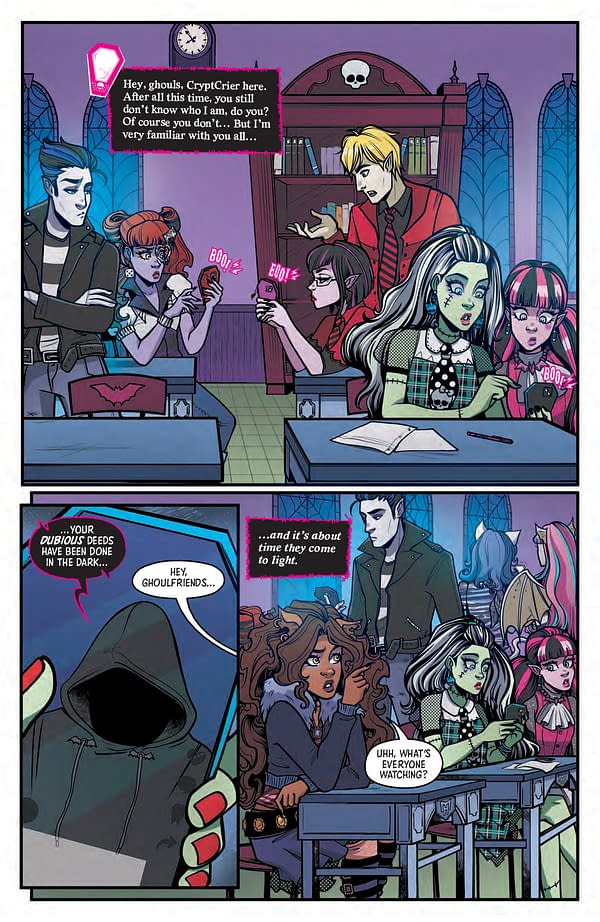 Interior preview page from MONSTER HIGH: NEW SCAREMESTER #4 ARIELLE JOVELLANOS COVER