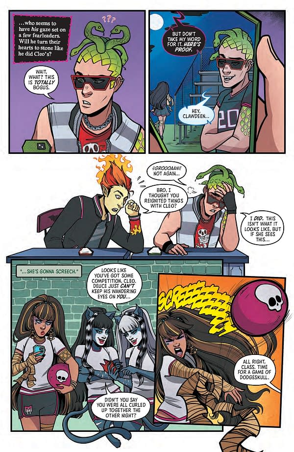 Interior preview page from MONSTER HIGH: NEW SCAREMESTER #4 ARIELLE JOVELLANOS COVER