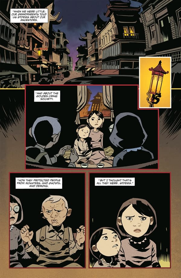 Interior preview page from SHADOW OF THE GOLDEN CRANE #1 CLEM ROBINS COVER