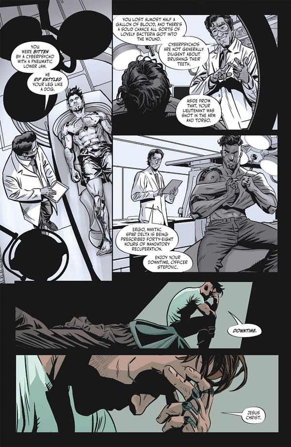 Interior preview page from CYBERPUNK 2077: PSYCHO SQUAD #3 FRANK CVETKOVIC COVER