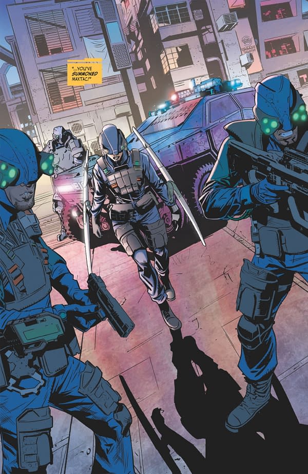 Interior preview page from CYBERPUNK 2077: PSYCHO SQUAD #4 FRANK CVETKOVIC COVER